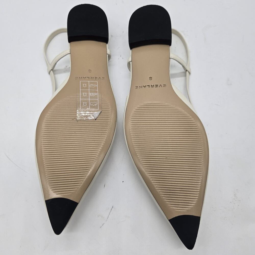 Everlane THE STUDIO SLINGBACK FLAT shoes size 8 ivory cream pointed toe New - Picture 10 of 11